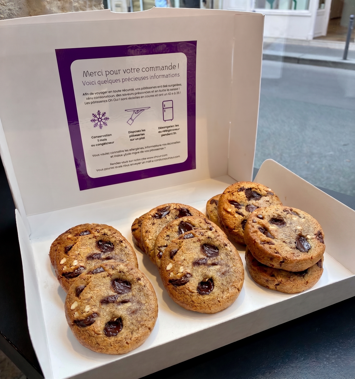 Coffret 10 cookies choco noisette