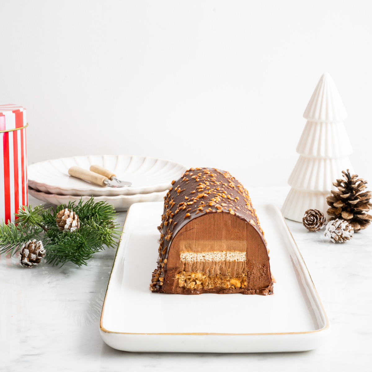 Bûche chocolat noisette - Surgelée