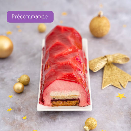 Précommande Bûche fruits rouges vanille - Surgelée