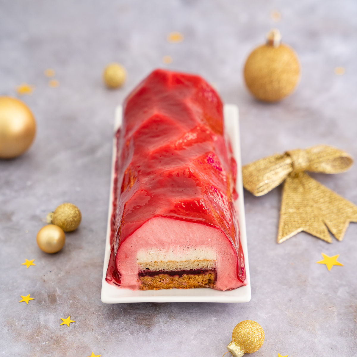 Bûche fruits rouges vanille - Surgelée