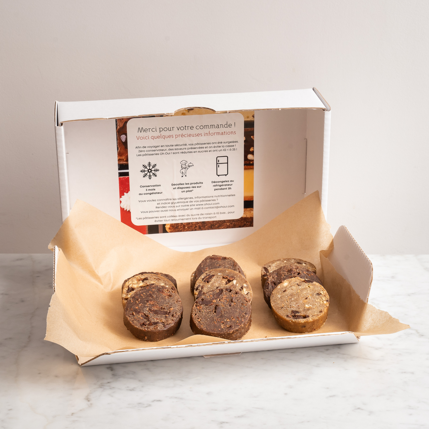Coffret 10 cookies choco noisette - Surgelé