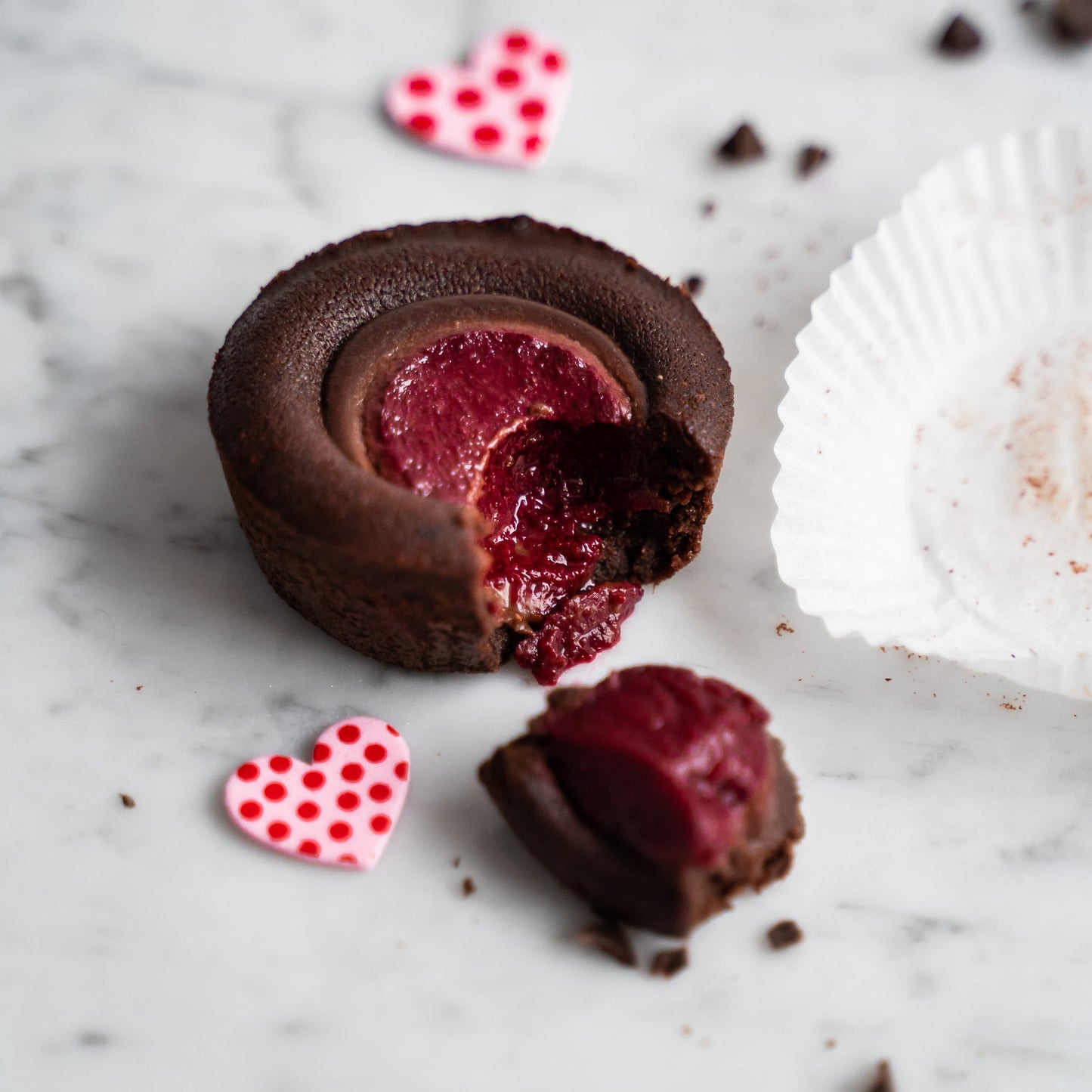 Duo de cœurs fondants au chocolat